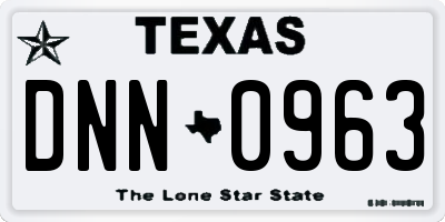 TX license plate DNN0963