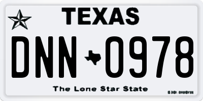TX license plate DNN0978
