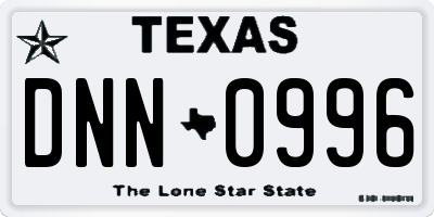 TX license plate DNN0996