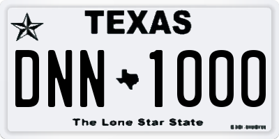 TX license plate DNN1000