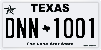 TX license plate DNN1001