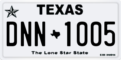 TX license plate DNN1005