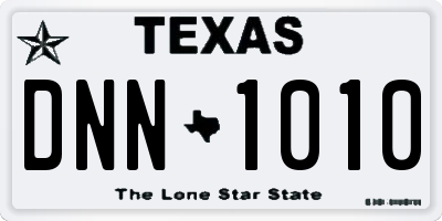 TX license plate DNN1010
