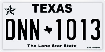 TX license plate DNN1013