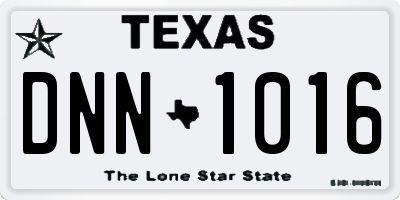 TX license plate DNN1016
