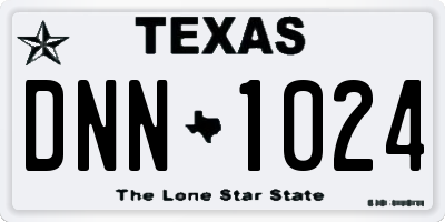 TX license plate DNN1024