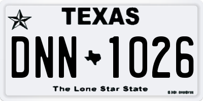 TX license plate DNN1026