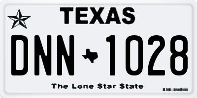TX license plate DNN1028
