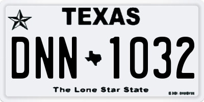 TX license plate DNN1032