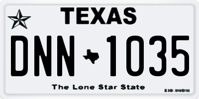 TX license plate DNN1035