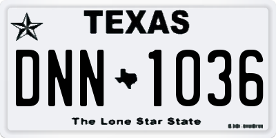 TX license plate DNN1036