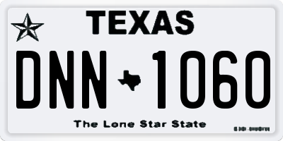 TX license plate DNN1060