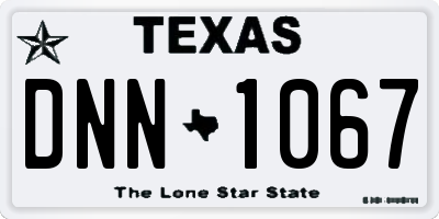 TX license plate DNN1067