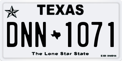 TX license plate DNN1071