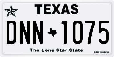 TX license plate DNN1075