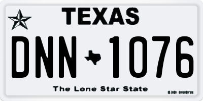 TX license plate DNN1076