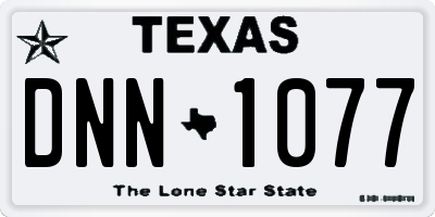 TX license plate DNN1077