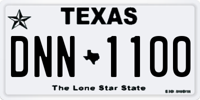 TX license plate DNN1100