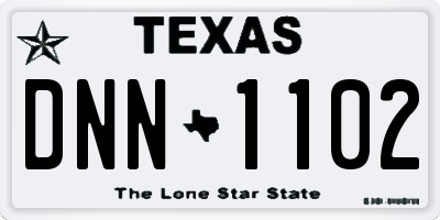 TX license plate DNN1102