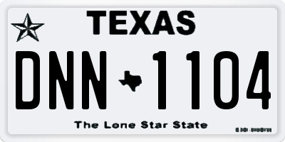 TX license plate DNN1104