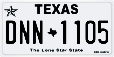 TX license plate DNN1105