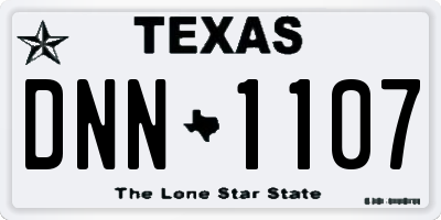 TX license plate DNN1107