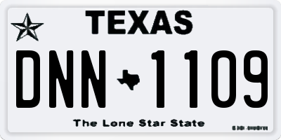 TX license plate DNN1109
