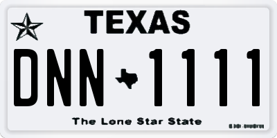 TX license plate DNN1111
