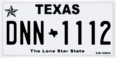TX license plate DNN1112