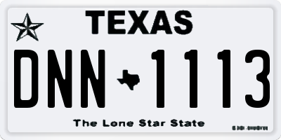 TX license plate DNN1113
