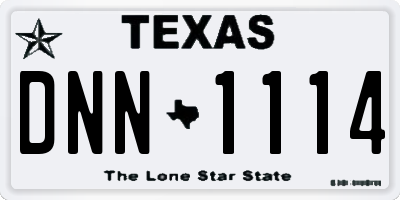 TX license plate DNN1114
