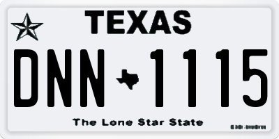 TX license plate DNN1115