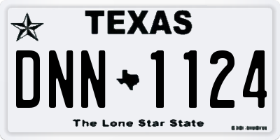 TX license plate DNN1124
