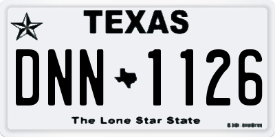 TX license plate DNN1126