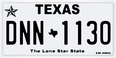 TX license plate DNN1130