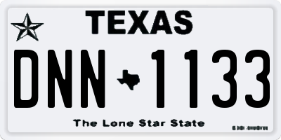 TX license plate DNN1133