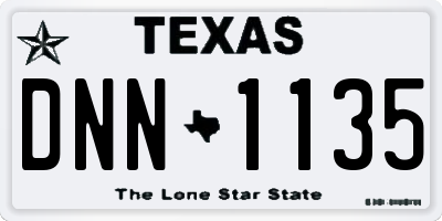 TX license plate DNN1135