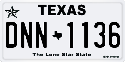 TX license plate DNN1136