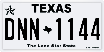 TX license plate DNN1144