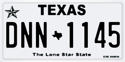 TX license plate DNN1145