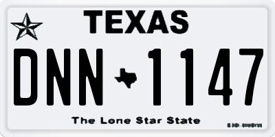 TX license plate DNN1147