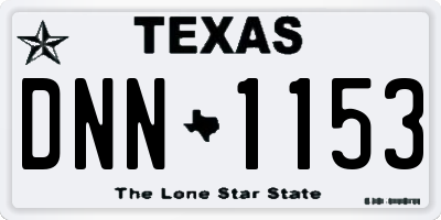 TX license plate DNN1153