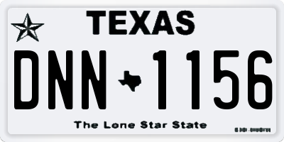 TX license plate DNN1156