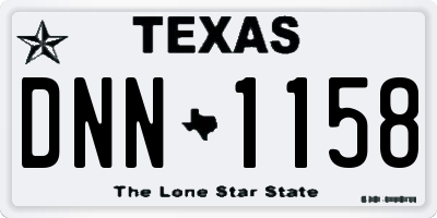TX license plate DNN1158