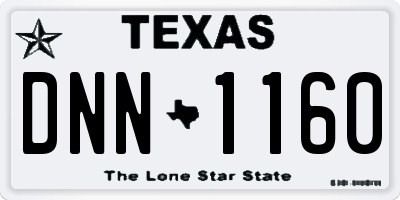 TX license plate DNN1160