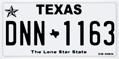 TX license plate DNN1163