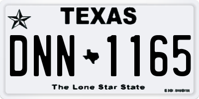 TX license plate DNN1165