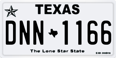 TX license plate DNN1166