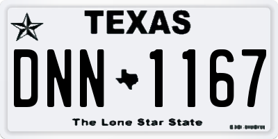 TX license plate DNN1167