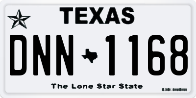 TX license plate DNN1168